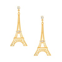 Korean Made Cubic Zirconia Eiffel Tower Drop Earring For Women (KTWJDEG111806)